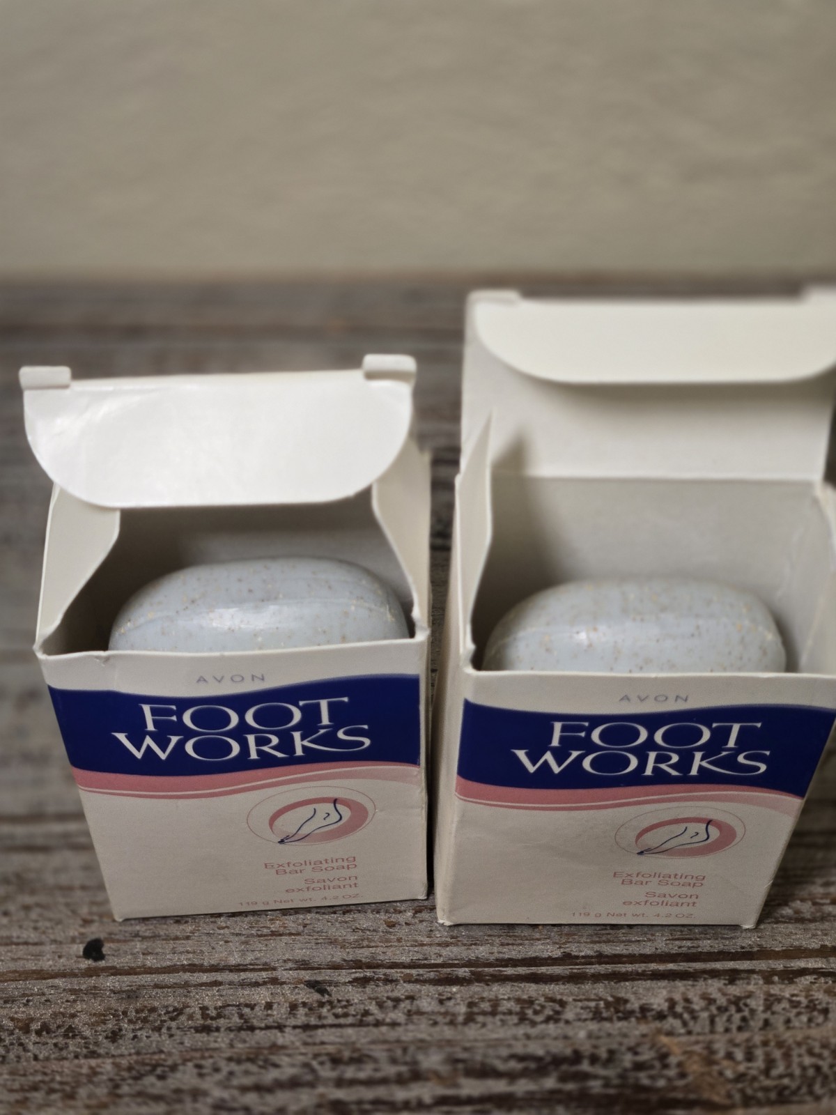 Lot of 2 Avon Foot Works Exfoliating Bar Soap Full Size 4.2 oz