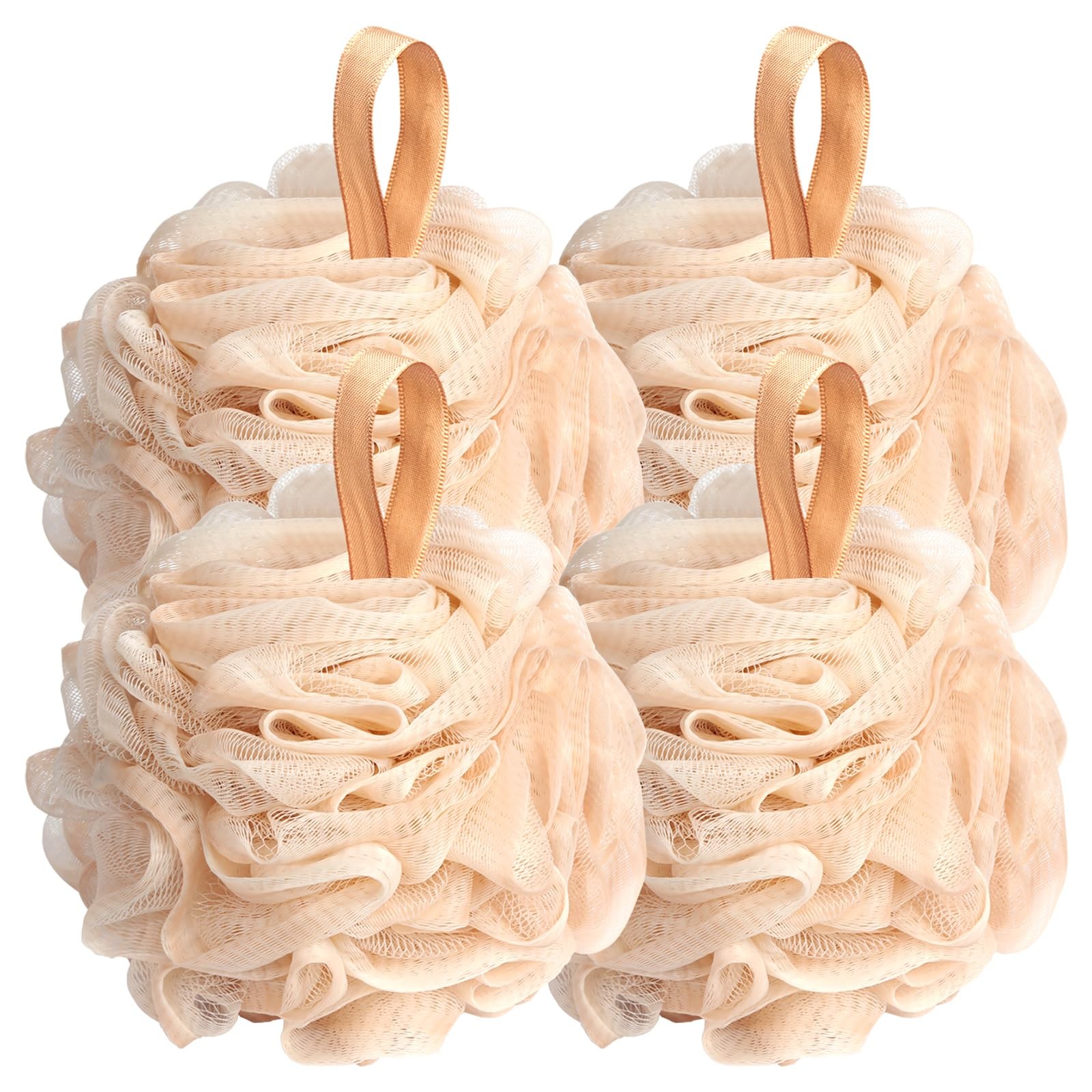 Fishent Loofah Bath Sponge Shower Loofahs, 4 1 Count (Pack of 4), Colorful