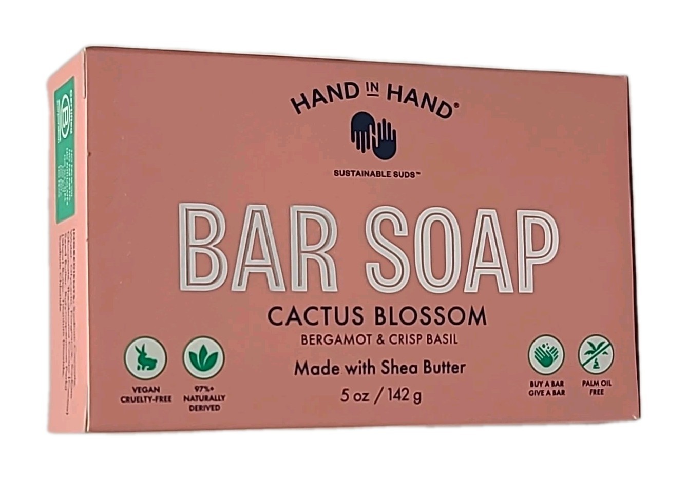 3 × HAND in HAND Bar Soap Bergamot & Crisp Basil, CACTUS BLOSSOM Scent 5 oz Each