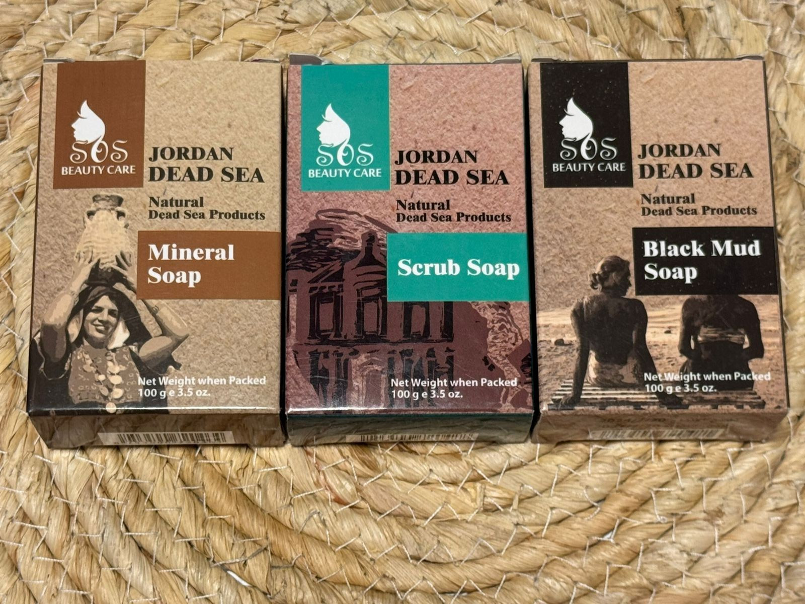 Jordan Dead Sea Soap Collection – Black Mud, Mineral & Scrub Soap Set 3*100G