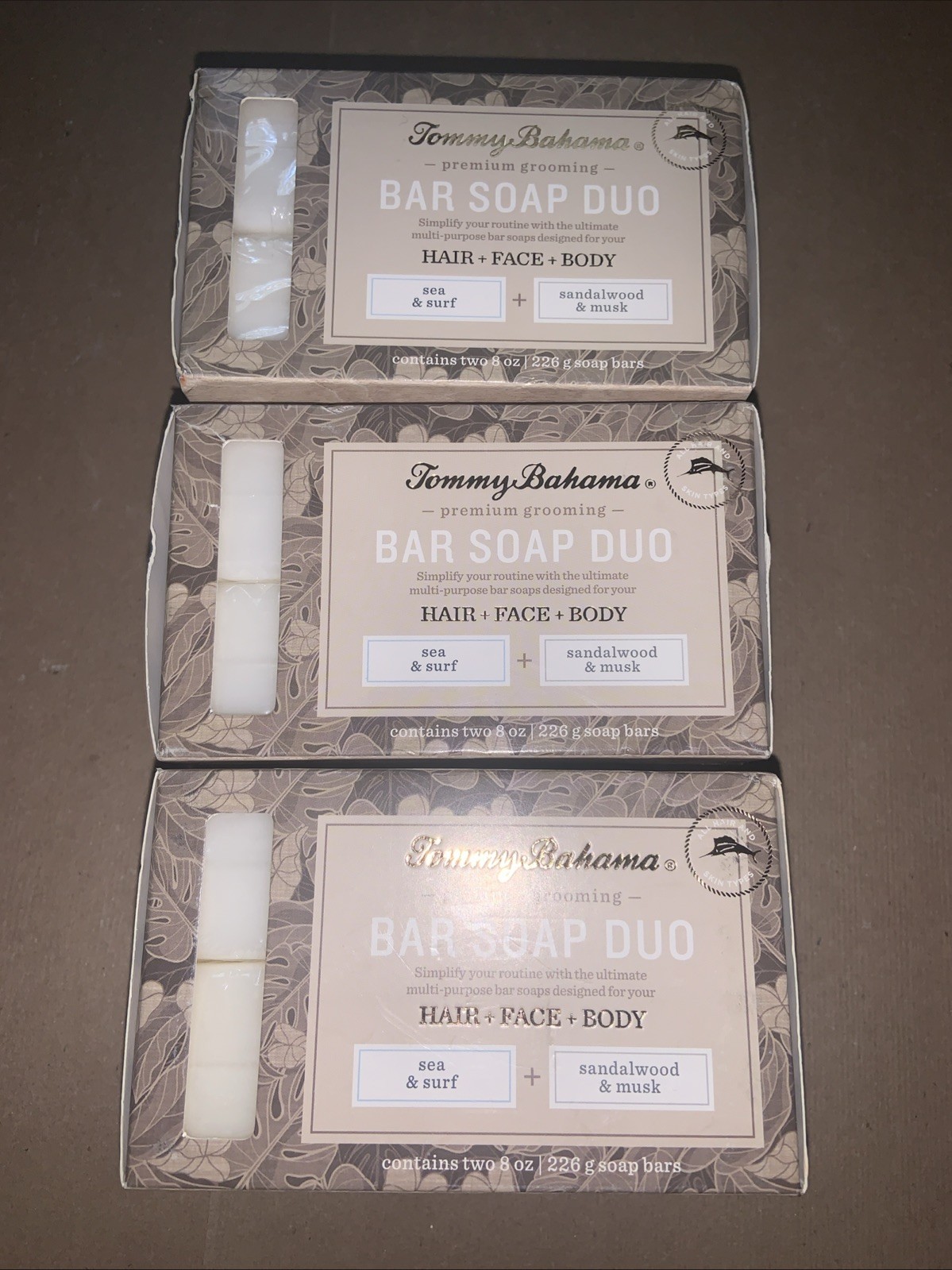 3x Os 2 Pack O Oz Tommy Bahama Bar Soap Die Hair Face Body Sea Surf Sandalwood