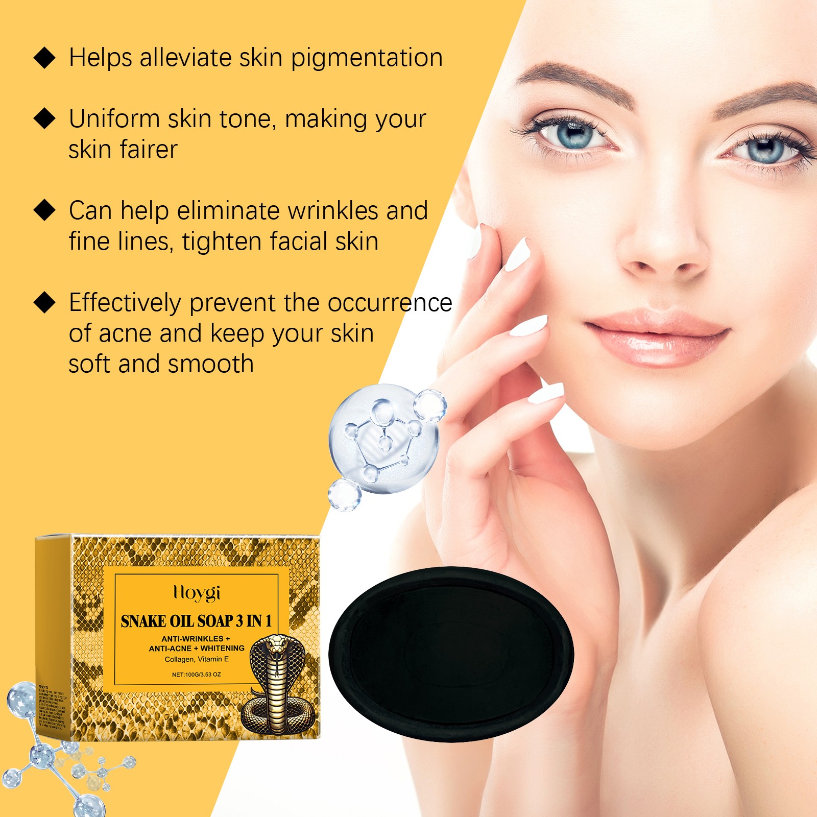 Snake Oil Facial Soap with Collagen & Vitamin E, Moisturizing Oil Control