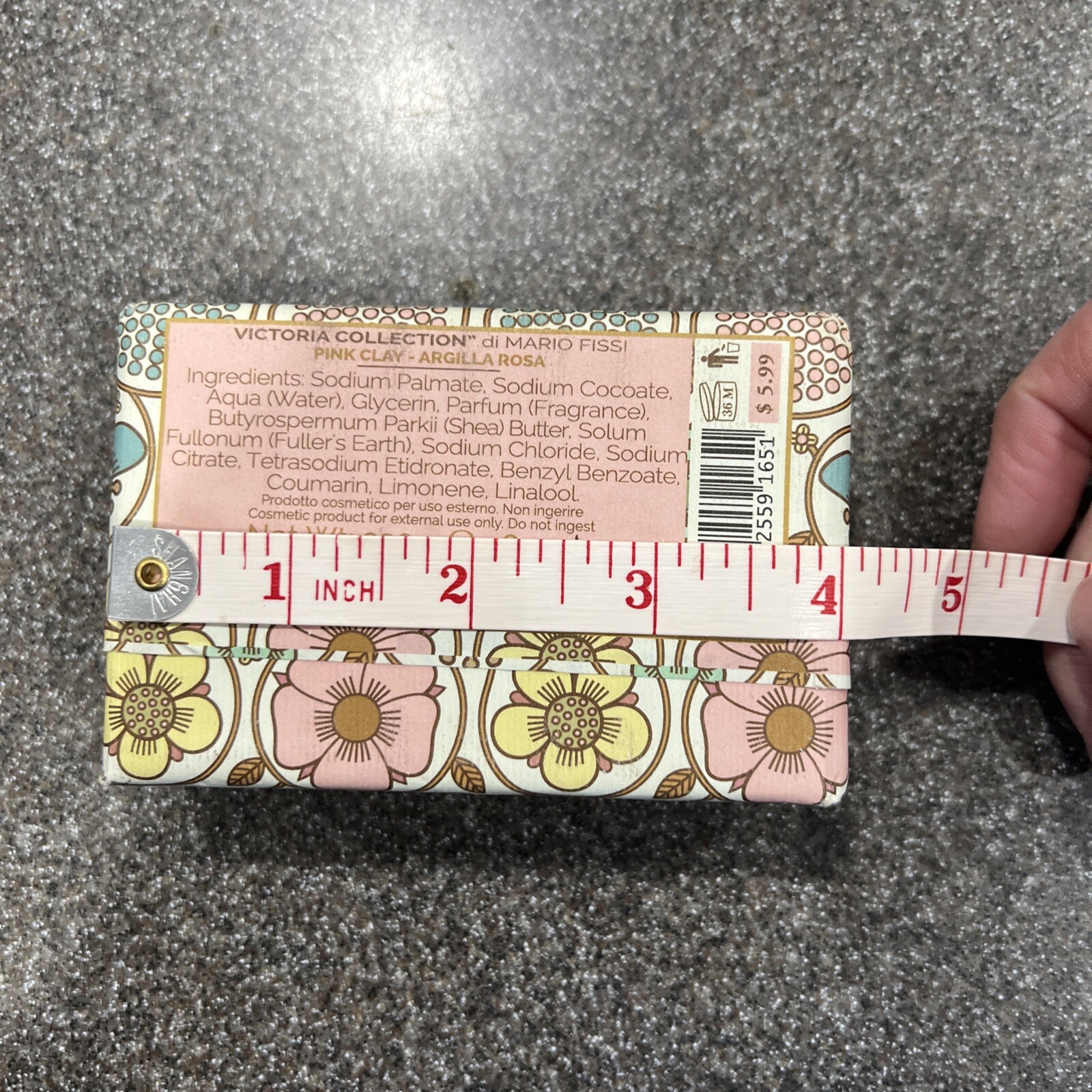 Victoria Coll., Mario Fissi, Fragrance Pink Clay Argilla Rosa Soap Bar 8.11 oz