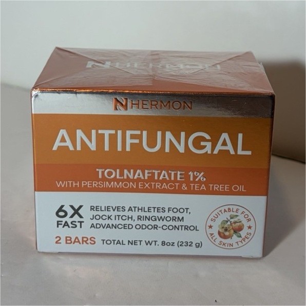 HERMON Antifungal Soap Bars Tolnaftate 1% Persimmon & Tea Tree Oil 2ct 8oz