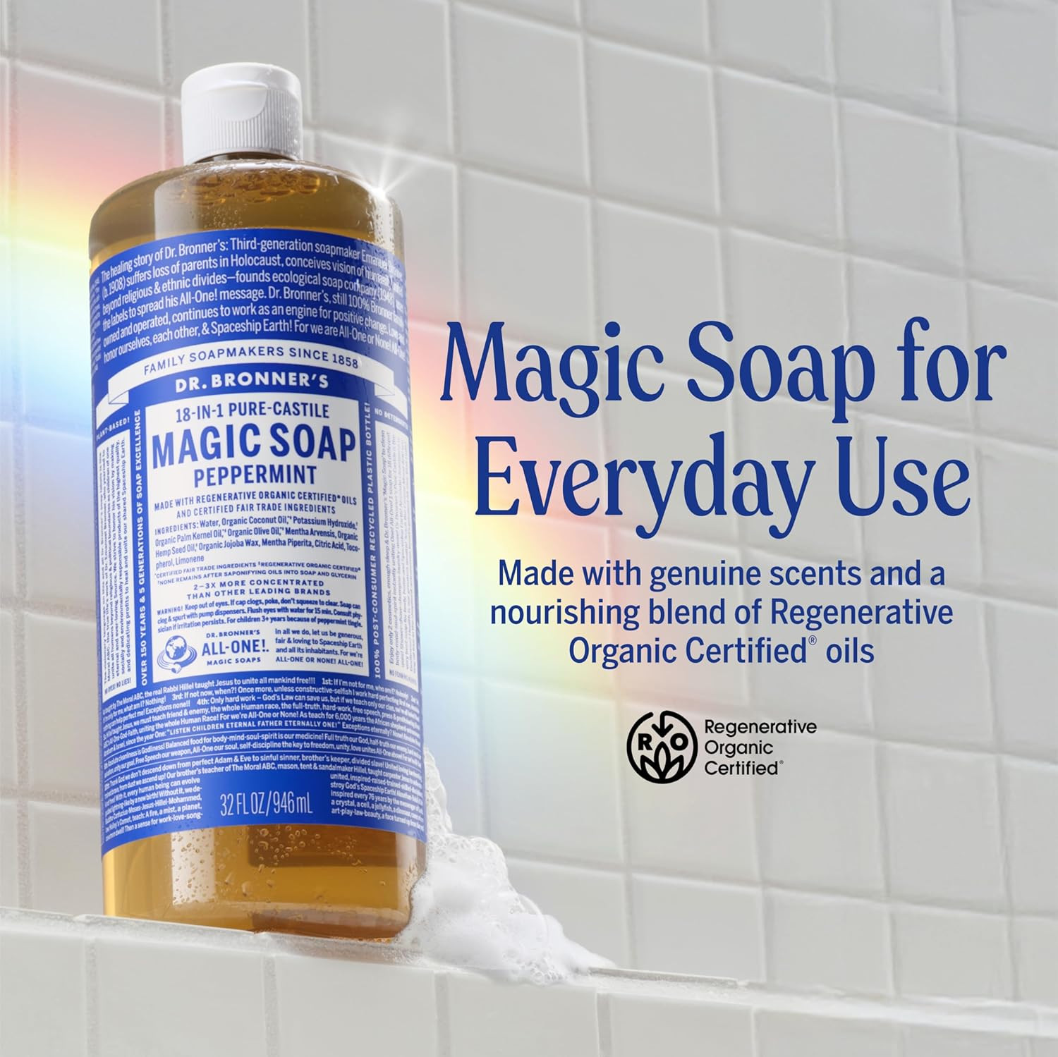 Pure-Castile Magic Liquid Soap – Made with Regenerative Organic Certified Oils-