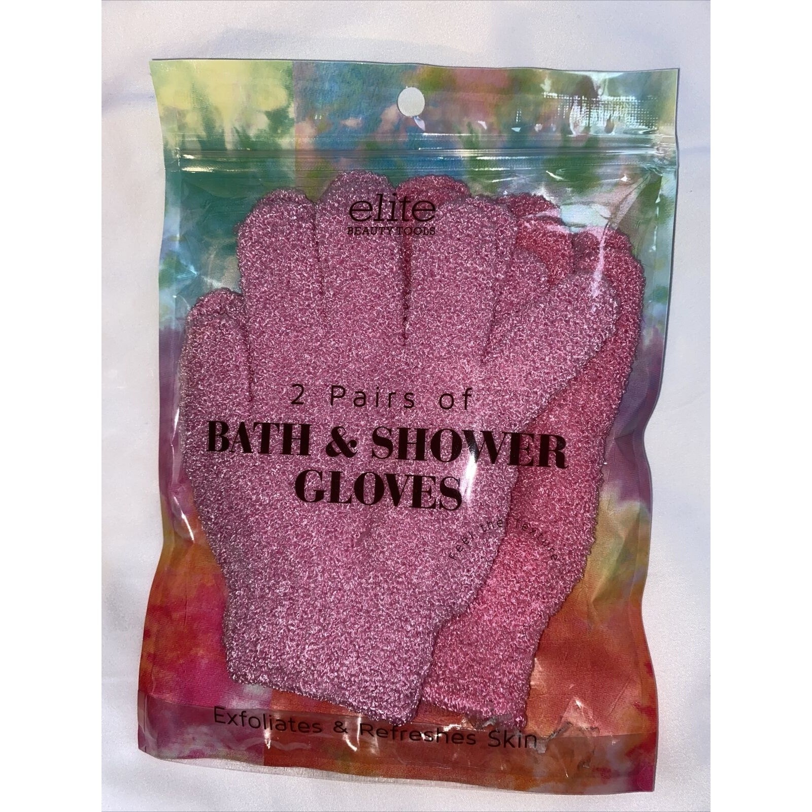 Elite Shower Exfoliating Wash Skin Spa Bath Gloves Scrubber New in Package