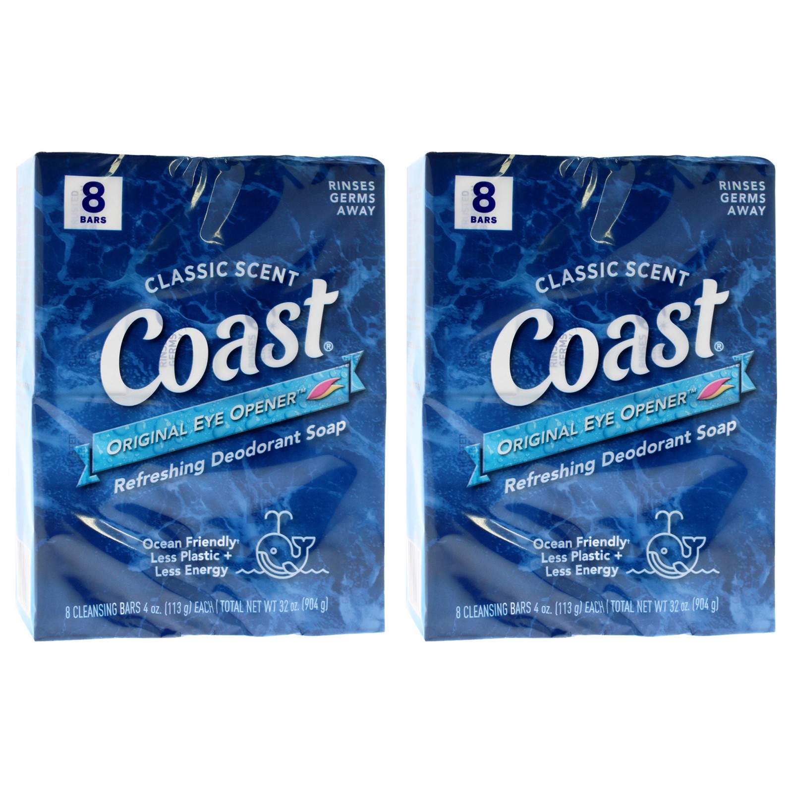 “Coast Refreshing Deodorant Soap – Classic Scent – Pack of 2 , 8 x 4 oz Soap”