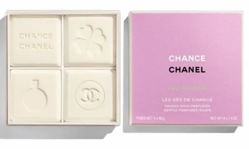 Chanel Chance Au Fresh Le Savon Body Soap 4 pieces White 33x33mm 40g NEW
