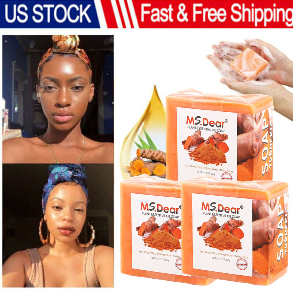 5-1x Tumeric Soap Skin Whitening Dark Spots lightening Acne Brightening Turmeric