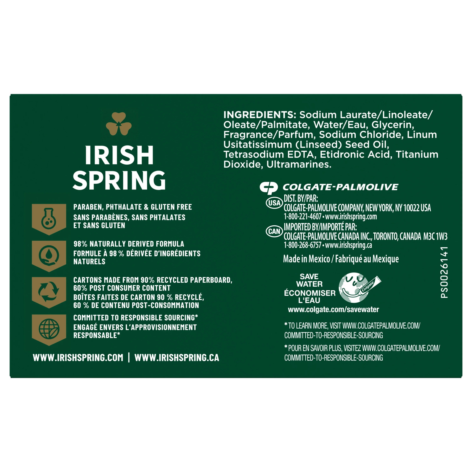 Irish Spring Icy Blast Bar Soap for Men, Mens Bar Soap, 12 Pack, 3.7 oz Soap Bar
