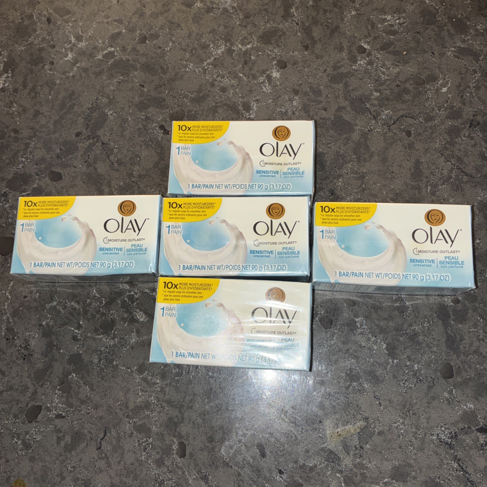 Olay Sensitive Unscented Beauty Bar 3.17 oz Soap Discontinued Rare 5 Pack