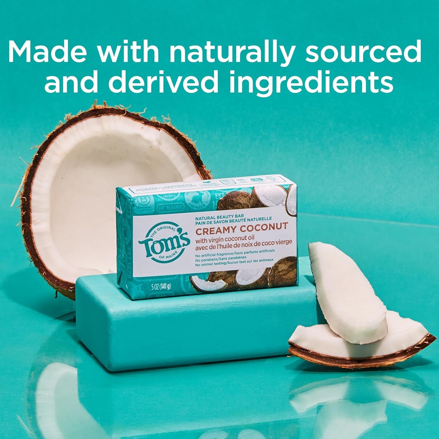 Eco-Friendly Creamy Coconut Soap Bars, 5 oz Each – 6-Pack for Gentle Care