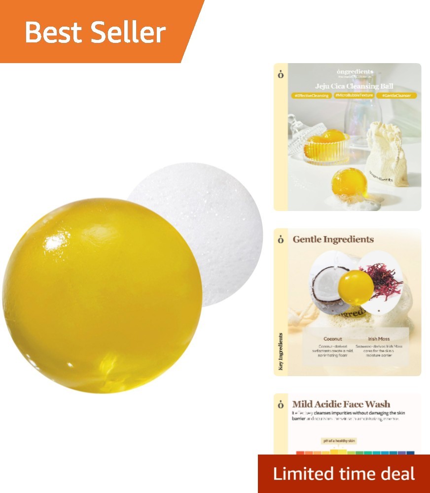 Hydrating Jelly Ball Face Cleanser with Natural Centella Asiatica, 3.8 Oz