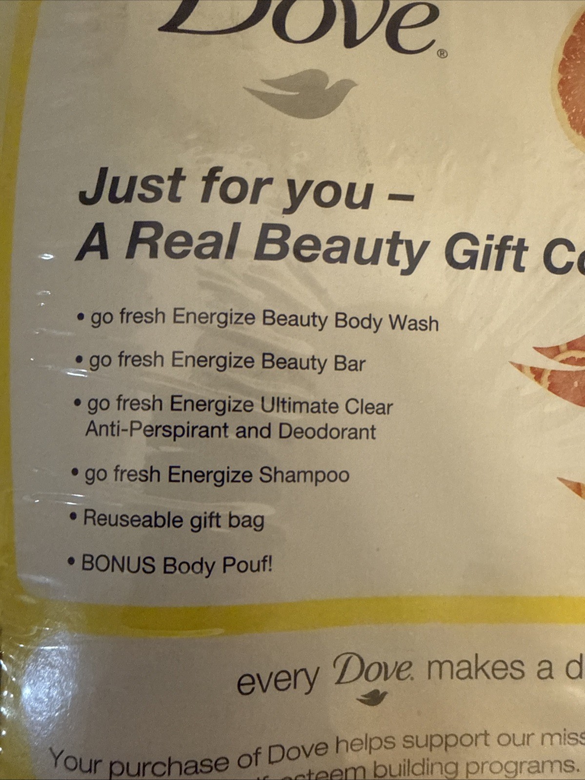 New Dove Go Fresh Grapefruit Lemongrass GiftSet Shampoo/Deodorant/Body Wash/Soap