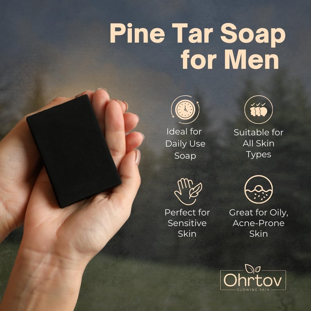 Earth-Based Pine Tar Soap – Cleansing Bar for Acne, Psoriasis & Skin Health