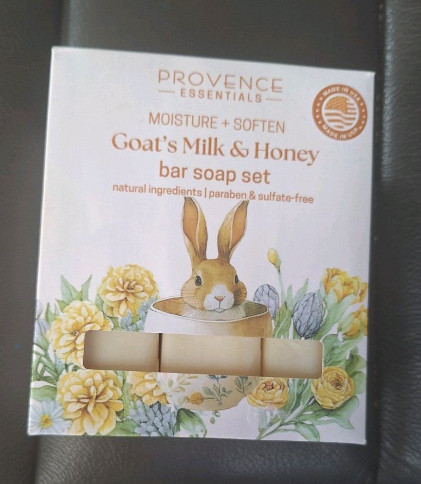 Provence Essentials Goat’s Milk & Honey Organic 3-Bar Soap Set All Skin Types