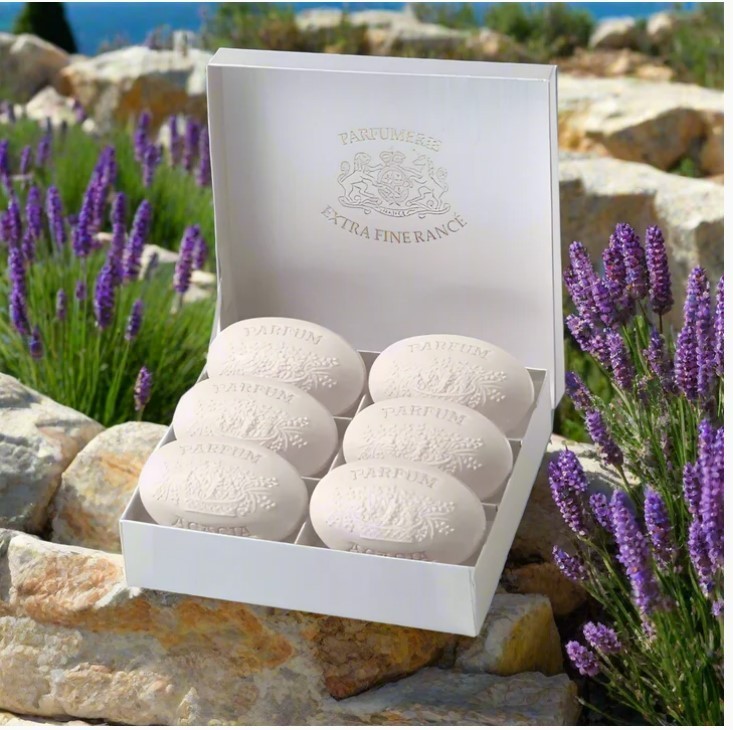 Rance 1795, “Acacia” Coffret , Luxury Boxed Set of 6 French Perfumed Soaps, NEW