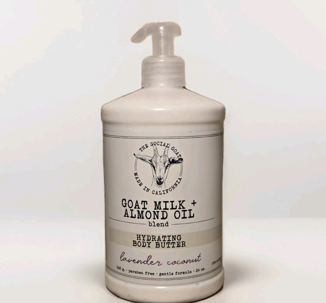The Social Goat• Hydrating Body Butter• Lavender Coconut• 24oz Bottle