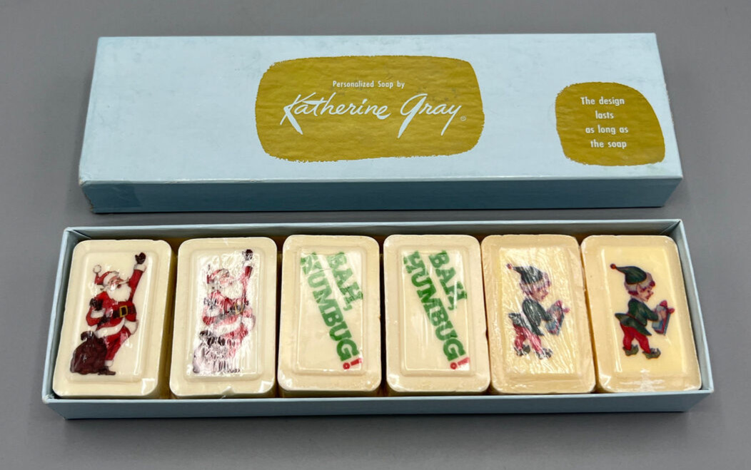 Katherine Gray Christmas Soap Bar Bah Humbug Santa Elf 2 each Set of 6