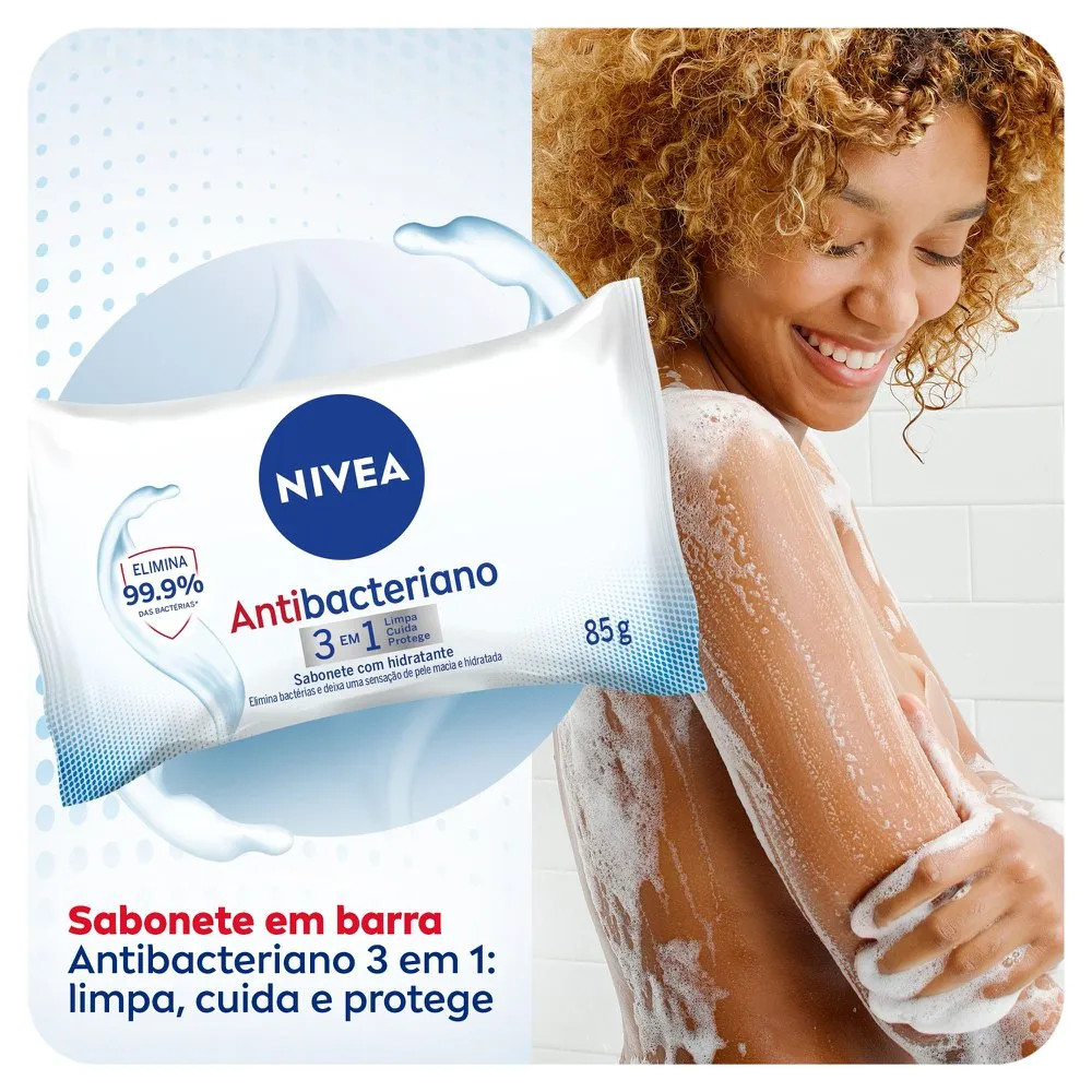 Nivea Sabonete em Barra Antibacteriano 3 em 1 85g