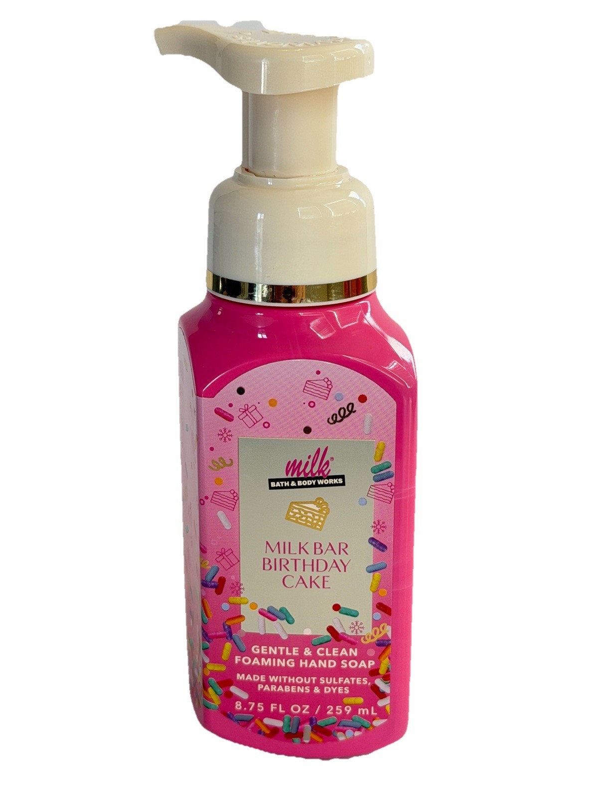 5 X Bath & Body Works MILK BAR BIRTHDAY CAKE Gentle Foaming Hand Soap 8.75 oz