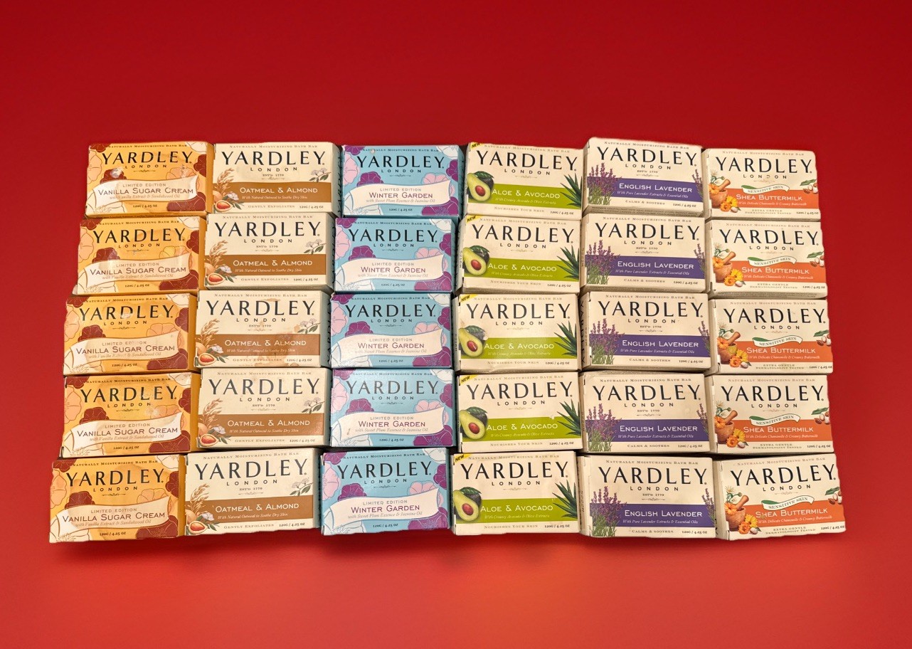 Yardley London Soap 4.25oz Bars, Hand Face Bundle 6-Pack as shown in pictures
