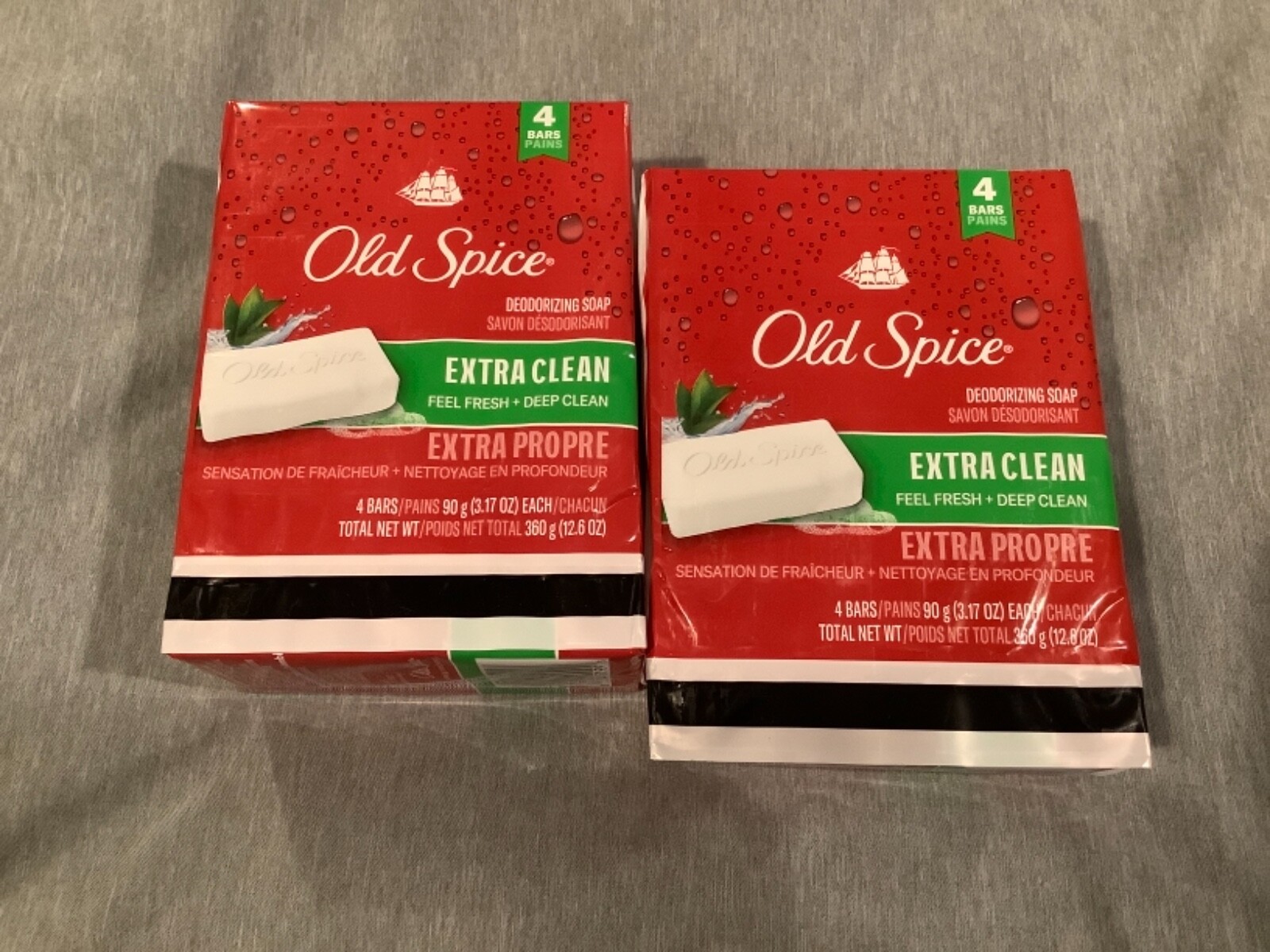 2 Packs Old Spice Extra Clean Deodorizing Bar Soap 8 Bars
