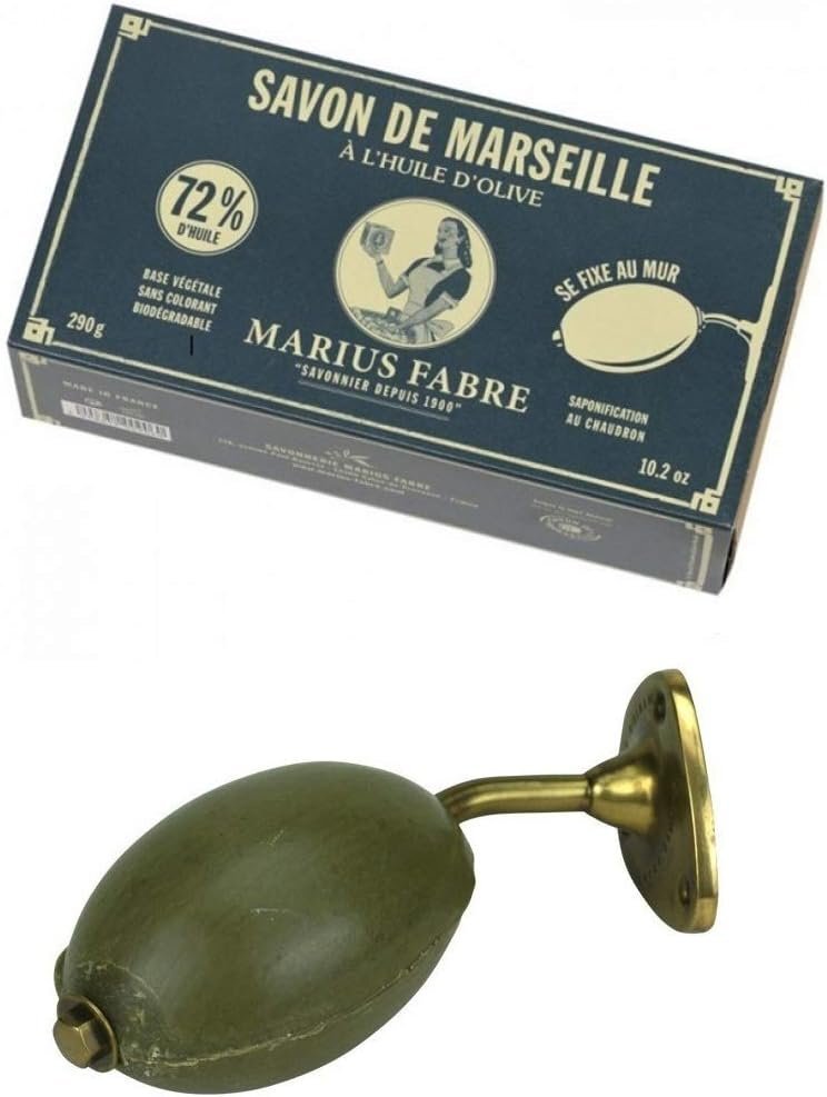 Marius Fabre Olive Oil Soap on Rotary Holder for Wall-Mounted Marseille soap…