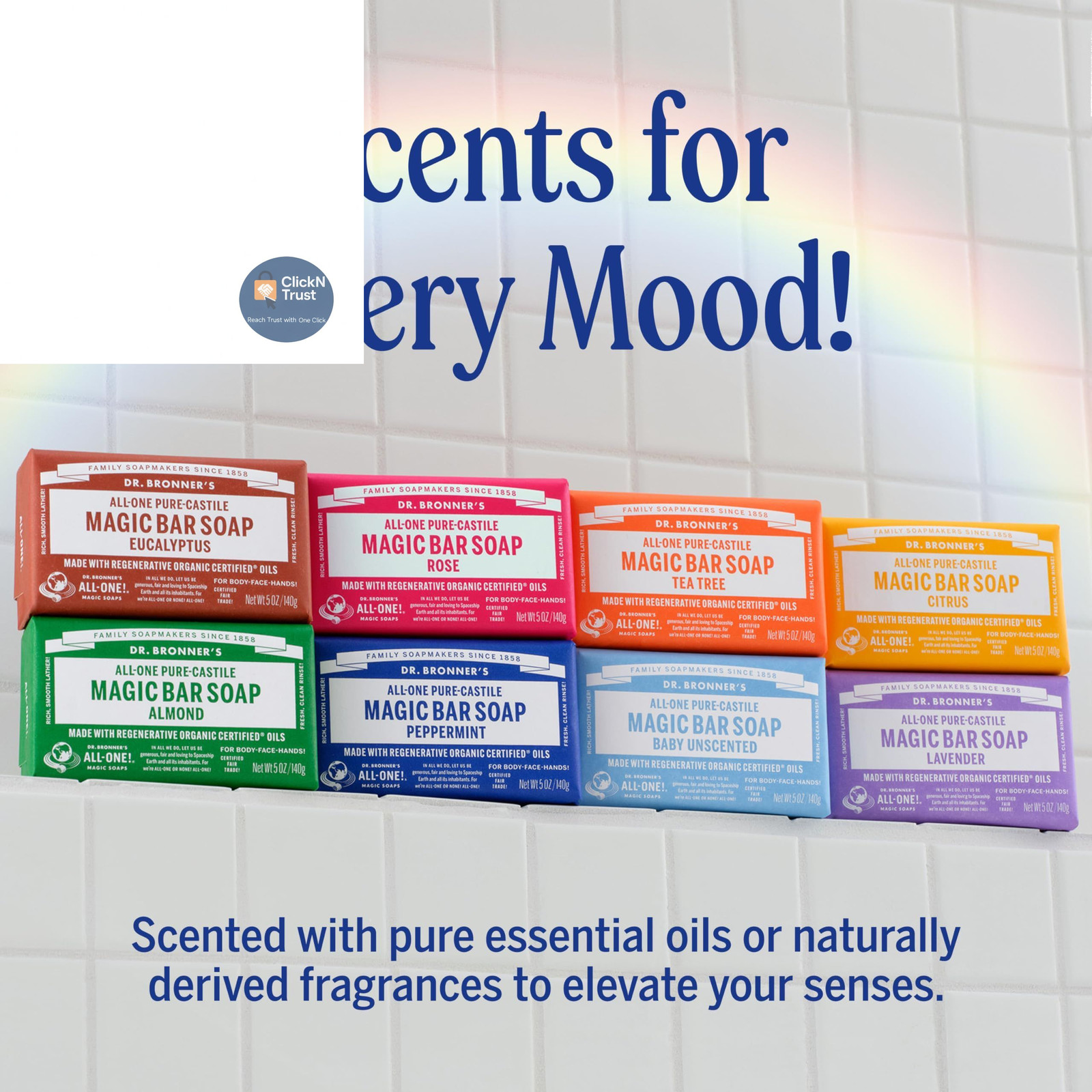 Dr. Bronner’s Pure-Castile Magic Bar Soaps – 5 Ounce (Pack of 2), Eucalyptus