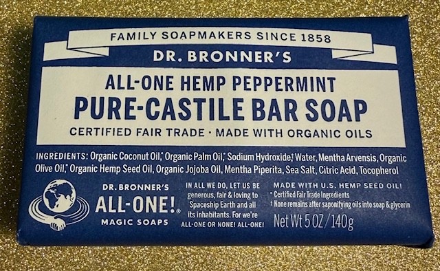 Dr. Bronner’s PURE-Castile/5 pack & 1/HEMP Peppermint Soap – 6 TOTAL – 5 oz each