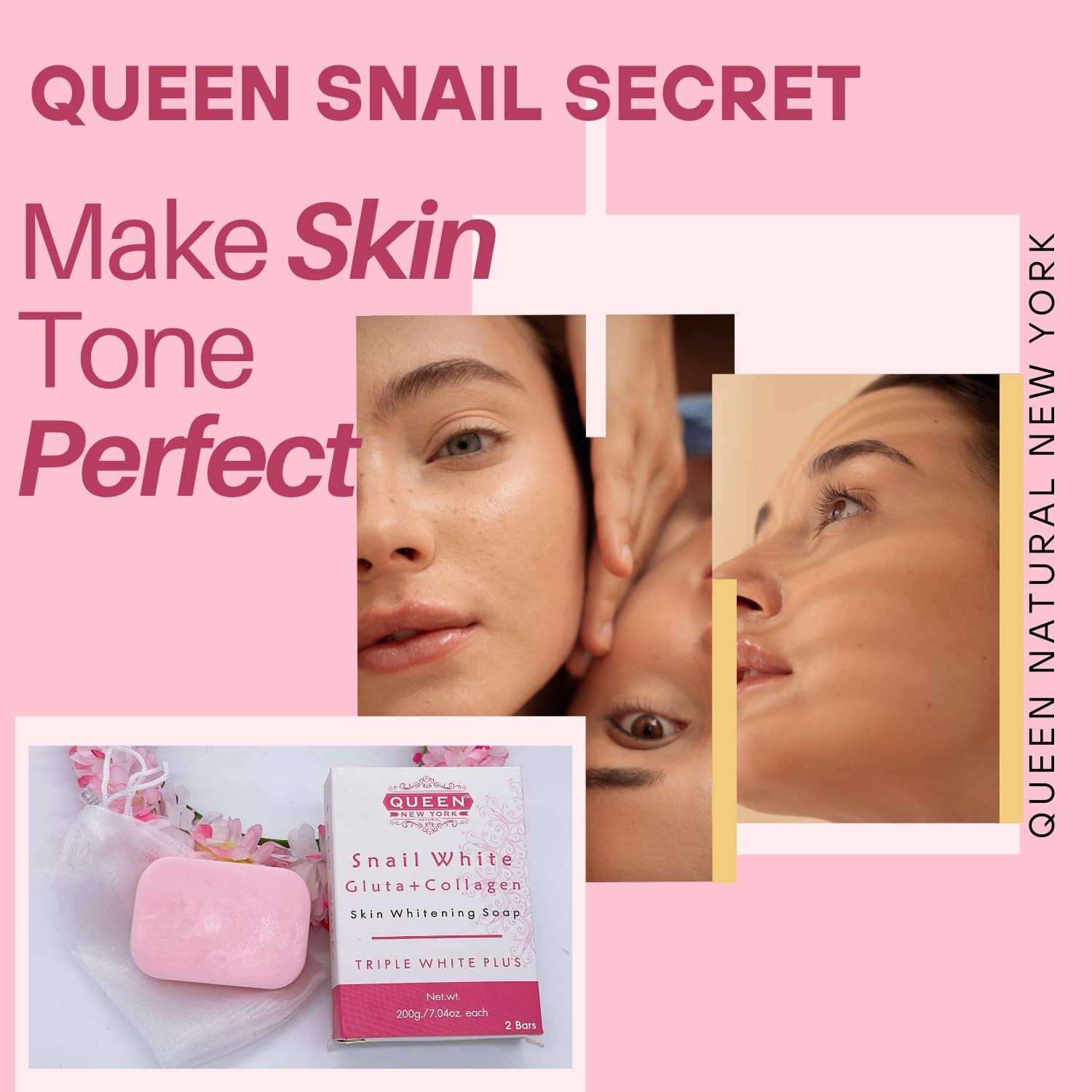 QUEEN SNAIL SECRET | Whip Soap Glutathione Collagen Skin Brightening Soap-Glo…