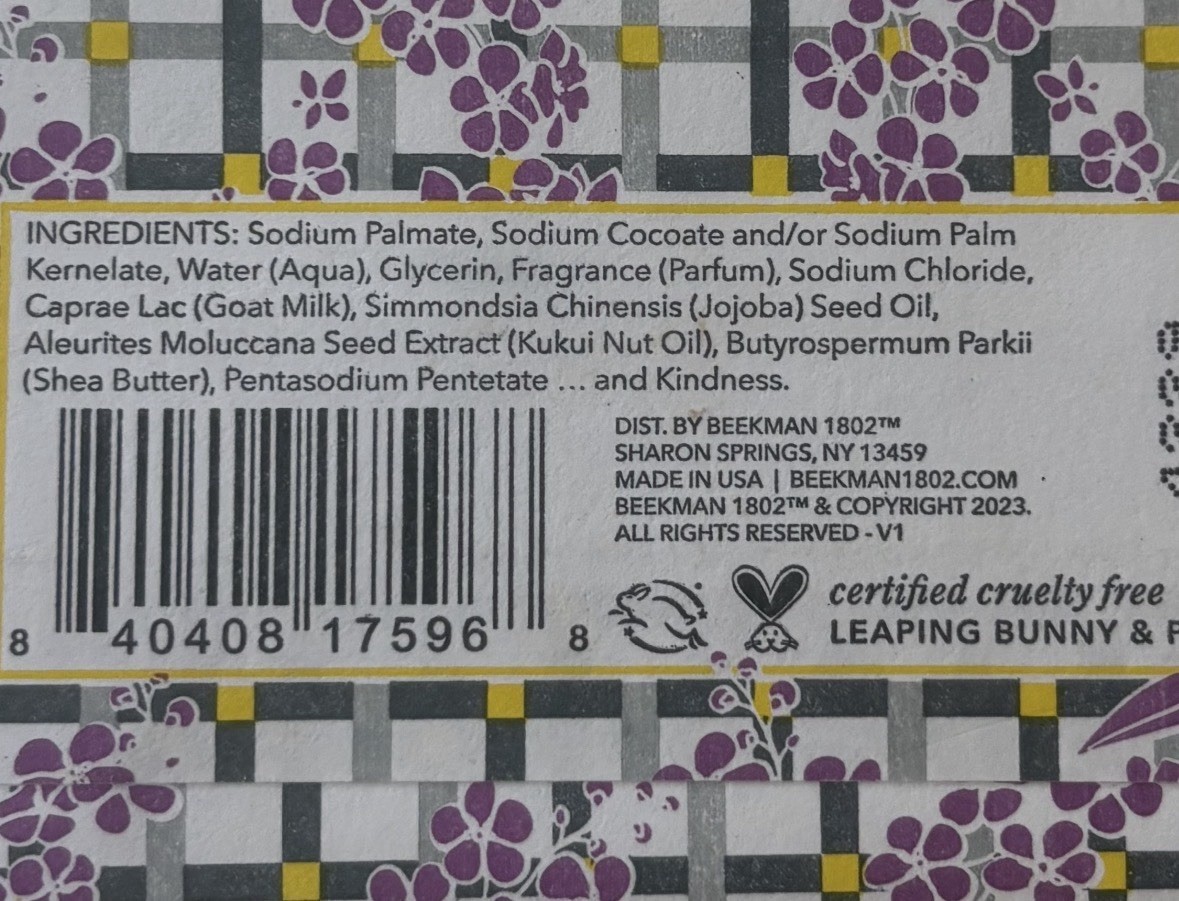 Beekman 1802 Bar Soap LILAC DREAM 9 oz Brand New FREE SHIPPING