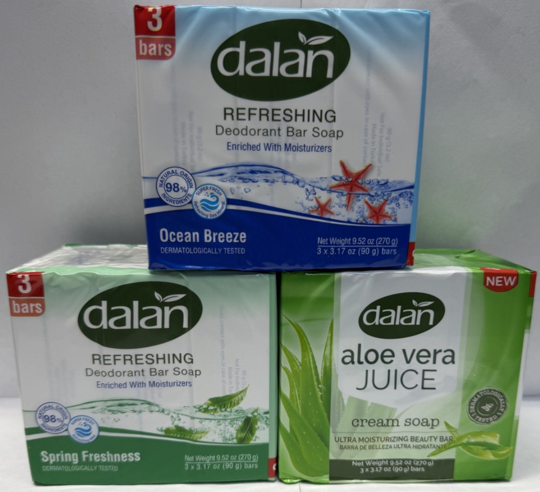 9 BARS SOAP OCEAN R ,SPRING R AND ALOE VERA DALAN 3.17 OZ EACH FREE SHIPPING NEW