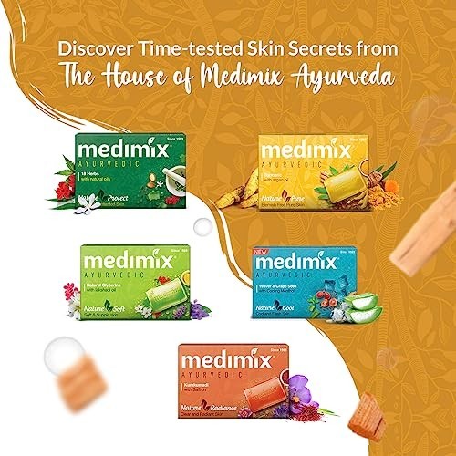 Medimix Ayurvedic Sandal Soap 125g Moisturizing Herbal Bath Bar 5Pc Pack
