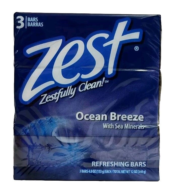 6 Bars Zest Ocean Breeze Soap 4 Oz. Each