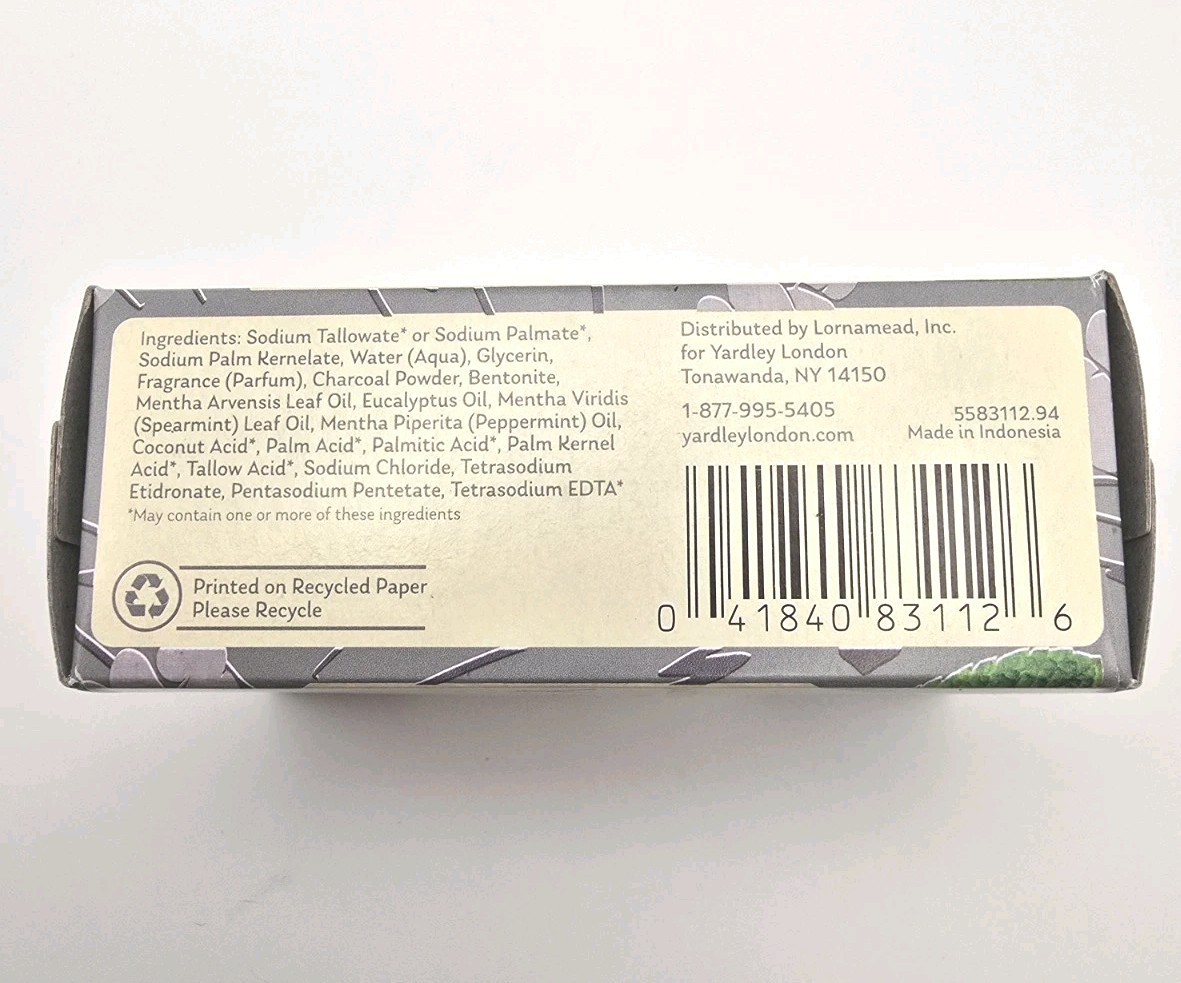 Lot of 4 Bars Yardley London Charcoal Chamomile Oatmeal Lavendar 4.25oz Each