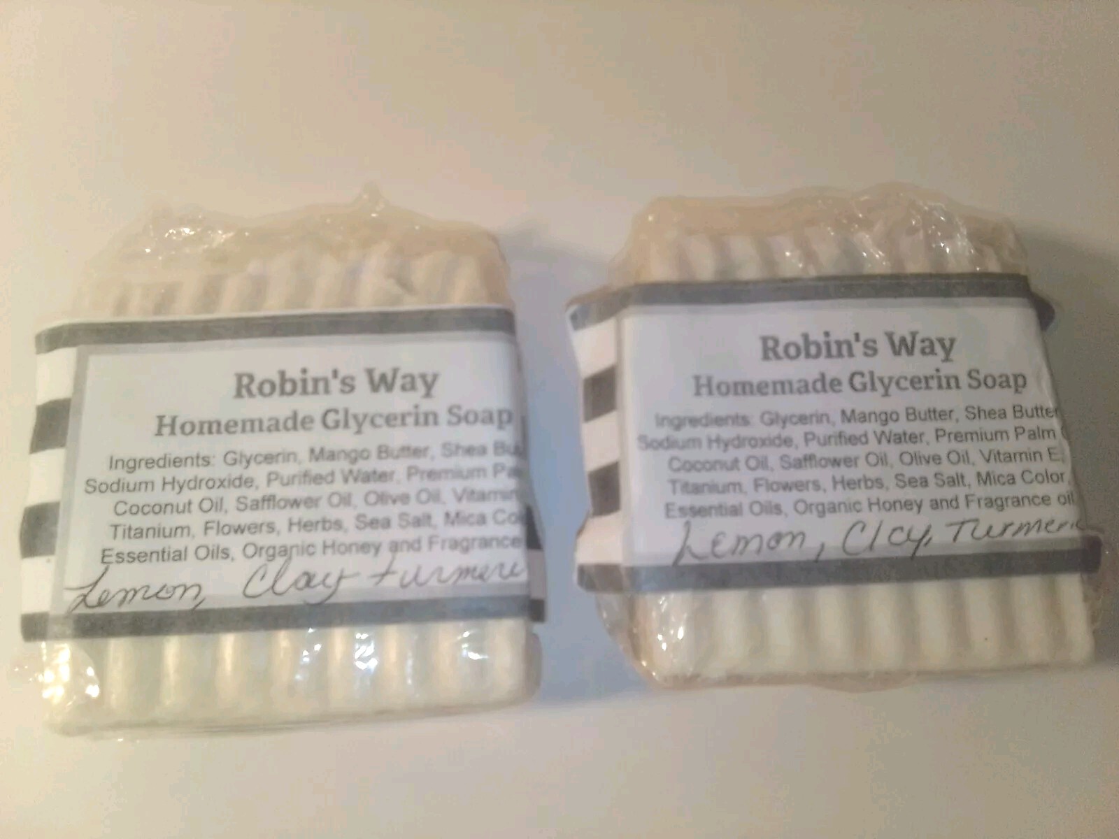 Homemade Turmeric Lemon Shea Butter Bar Soap Glycerin Clay Vitamin E Robin’s Way