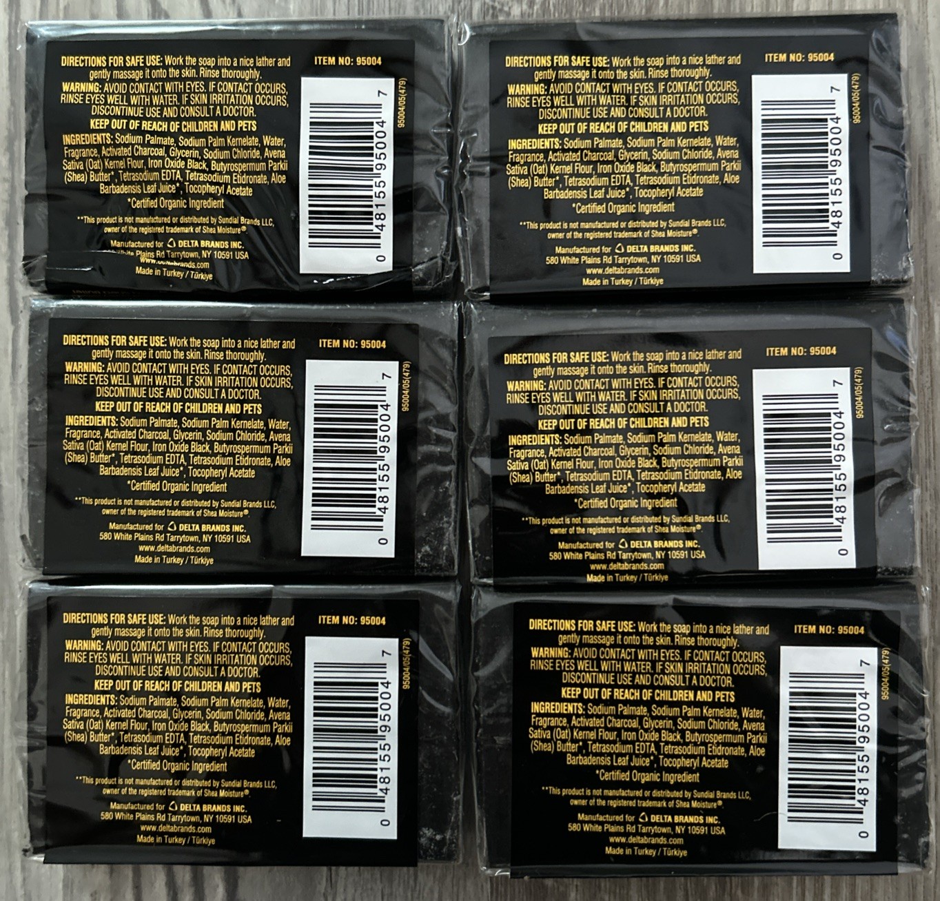 6-Pack Personal Care African Black Soap Shea Butter 4oz Each Moisturizes Skin