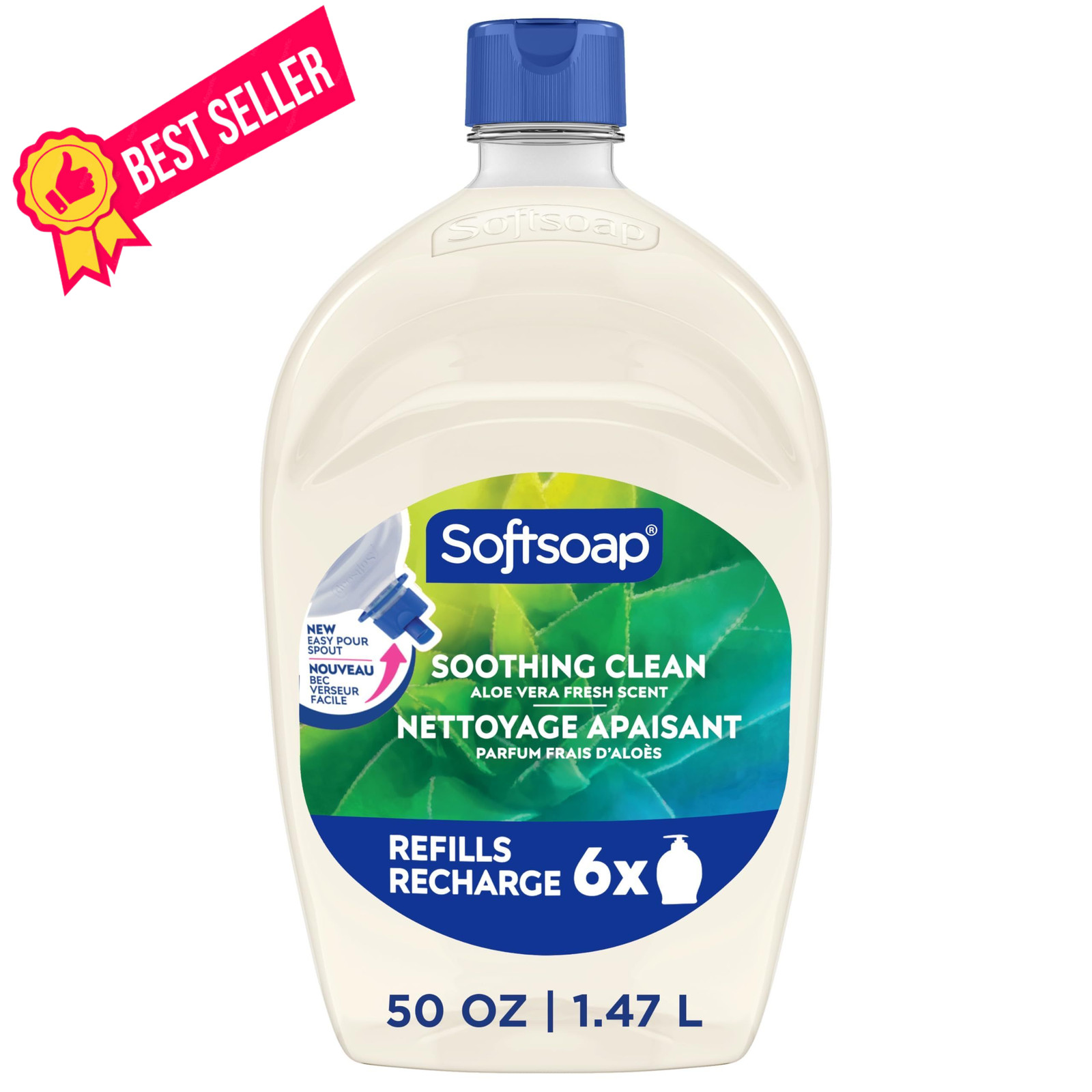 Softsoap Soothing Clean Liquid Hand Soap with New Easy 50 Fl Oz (Pack of 1)