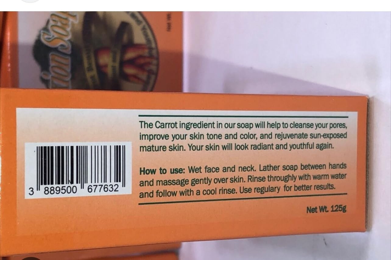 1 DOZEN Carrot Complexion Soap with Carrot Oil 12 BARS 125g Each FREE SHIPPING