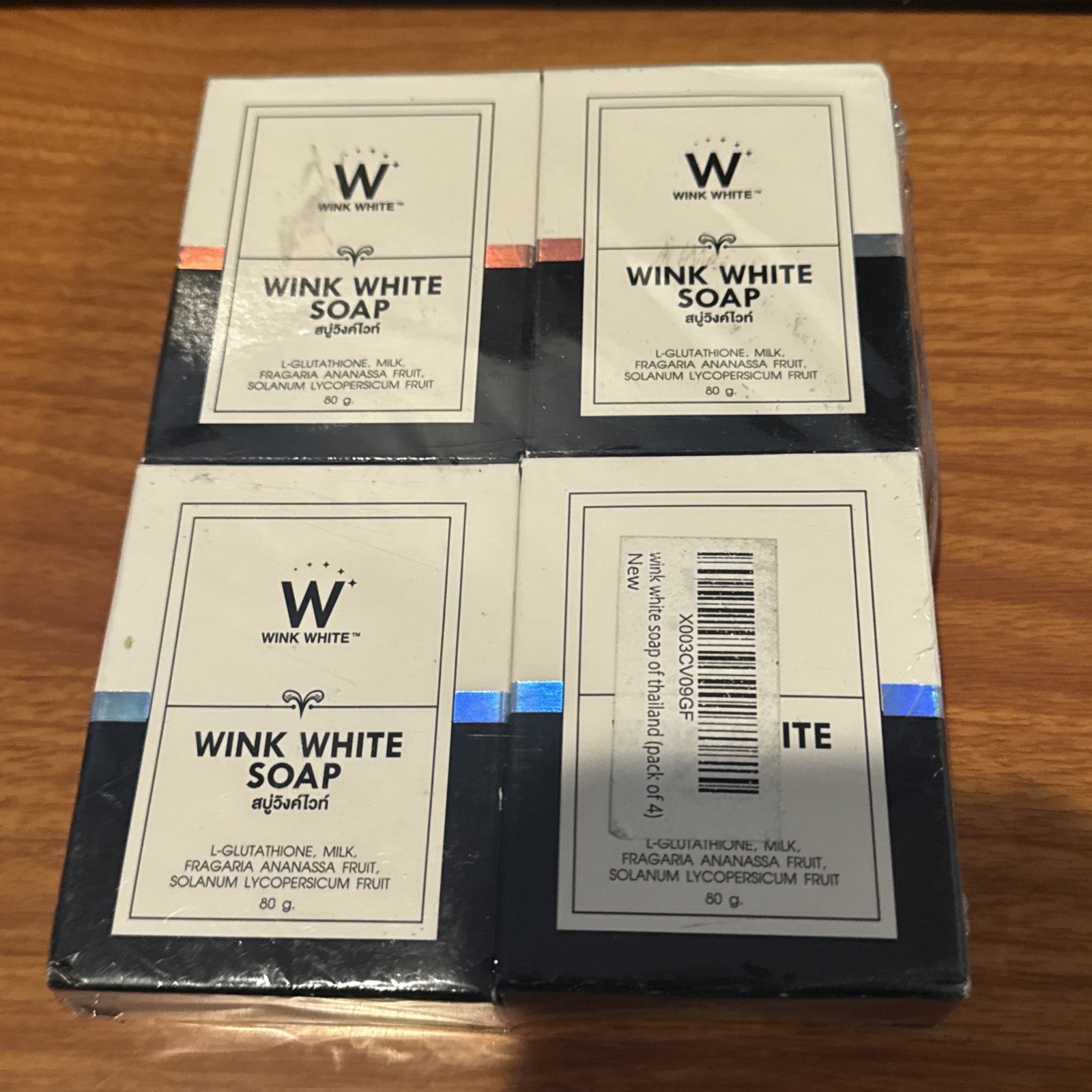 Lot Of 4 WINK WHITE SOAP Gluta Goat Milk Fast Bright Soft Skin Anti Aging 80g