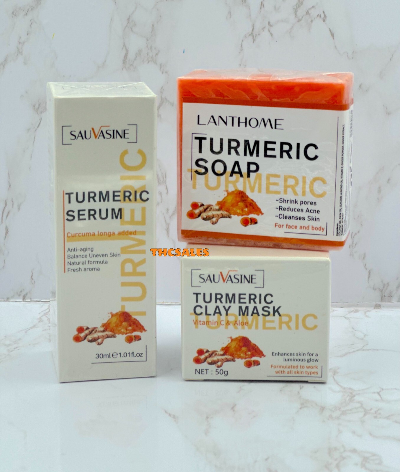 Turmeric Face Serum Soap Whitening Acne Blemish Corrector Dark Spots Clean Face