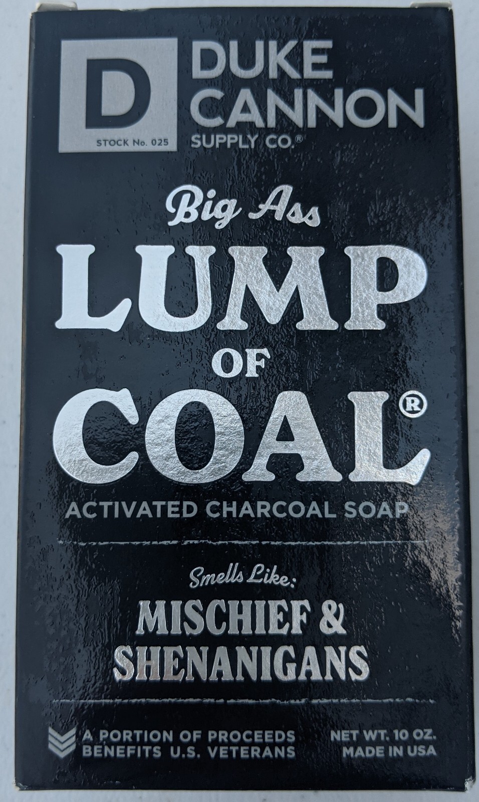 Duke Cannon Soap Lump Of Coal Charcoal Mischief & Shenanigans Bar Soap 10 Oz New