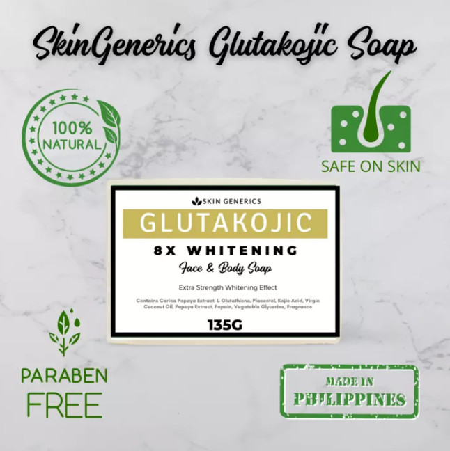 Skin Generics GLUTAKOJIC 8x Whitening Face & Body Soap 135g (1 Bar ONLY)