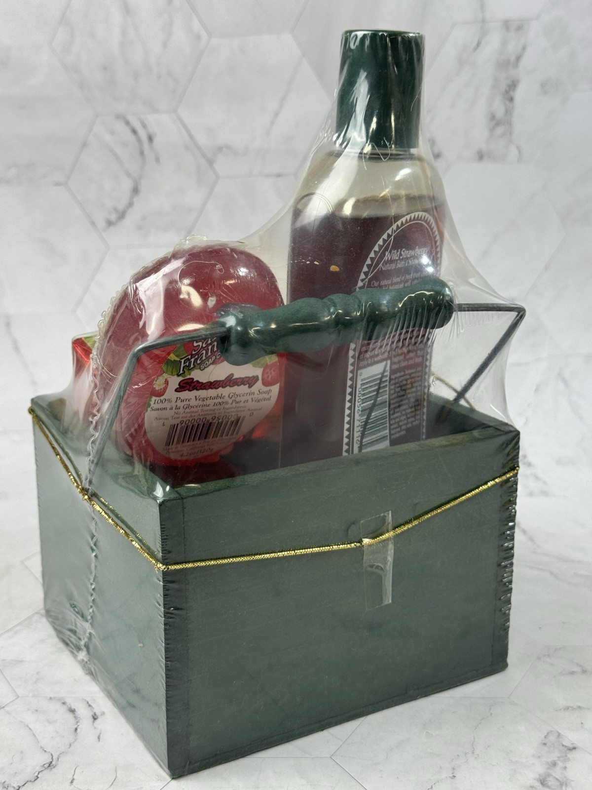 San Francisco Soap Company Gift Basket WILD STRAWBERRY Bath Shower Oil Pearls