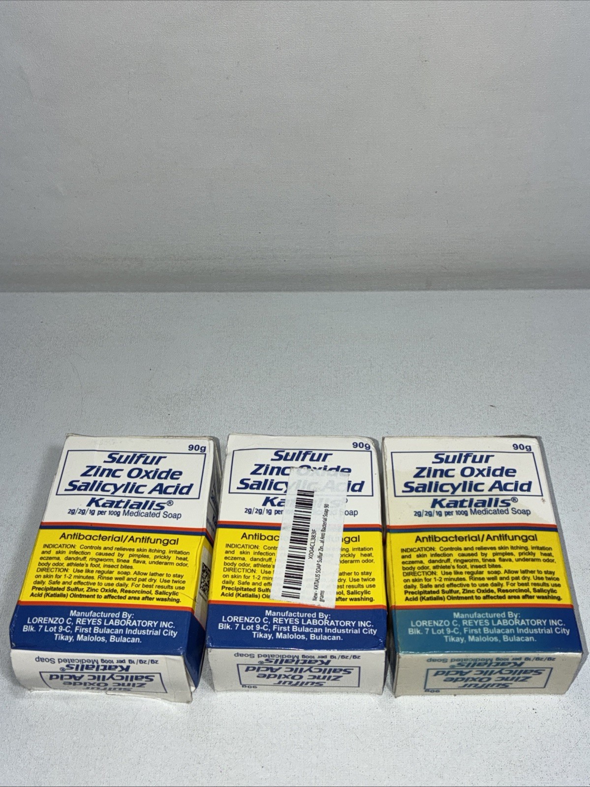 3 Sealed Katialis Bar Soap Sulfur Oxide Antifungal Damaged Boxes