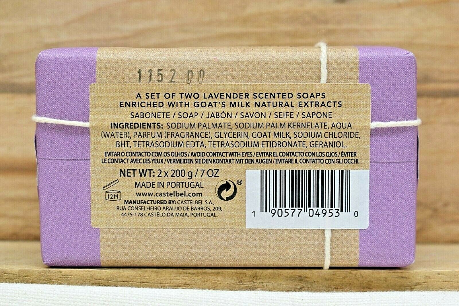 1 set of 2 CASTELBEL Goat’s Milk French Lavender Triple Milled Soap Bars