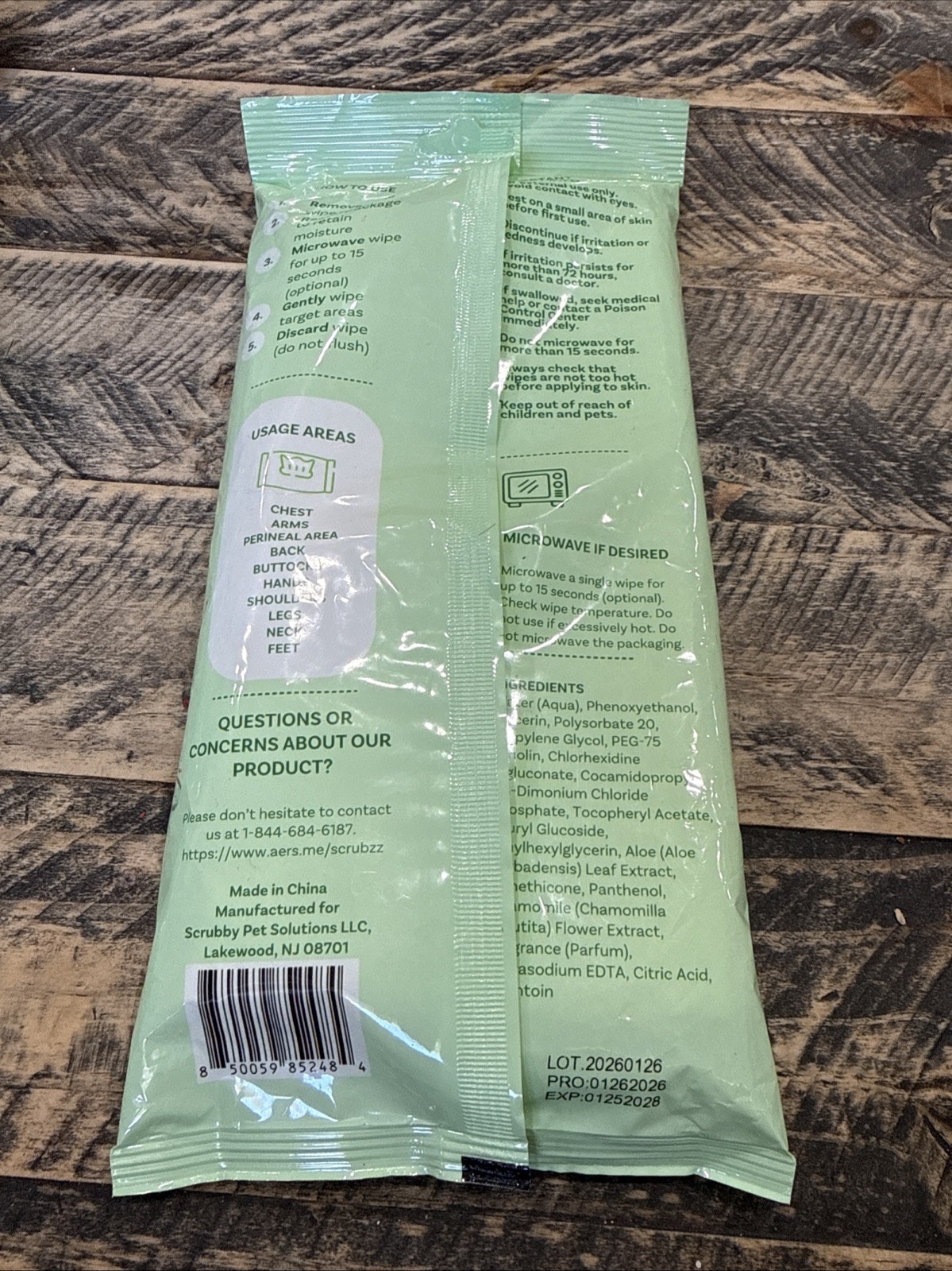 Scrubzz Ultra Thick Bathing Wipes Cucumber Lime Scent 10 Wipes Pack
