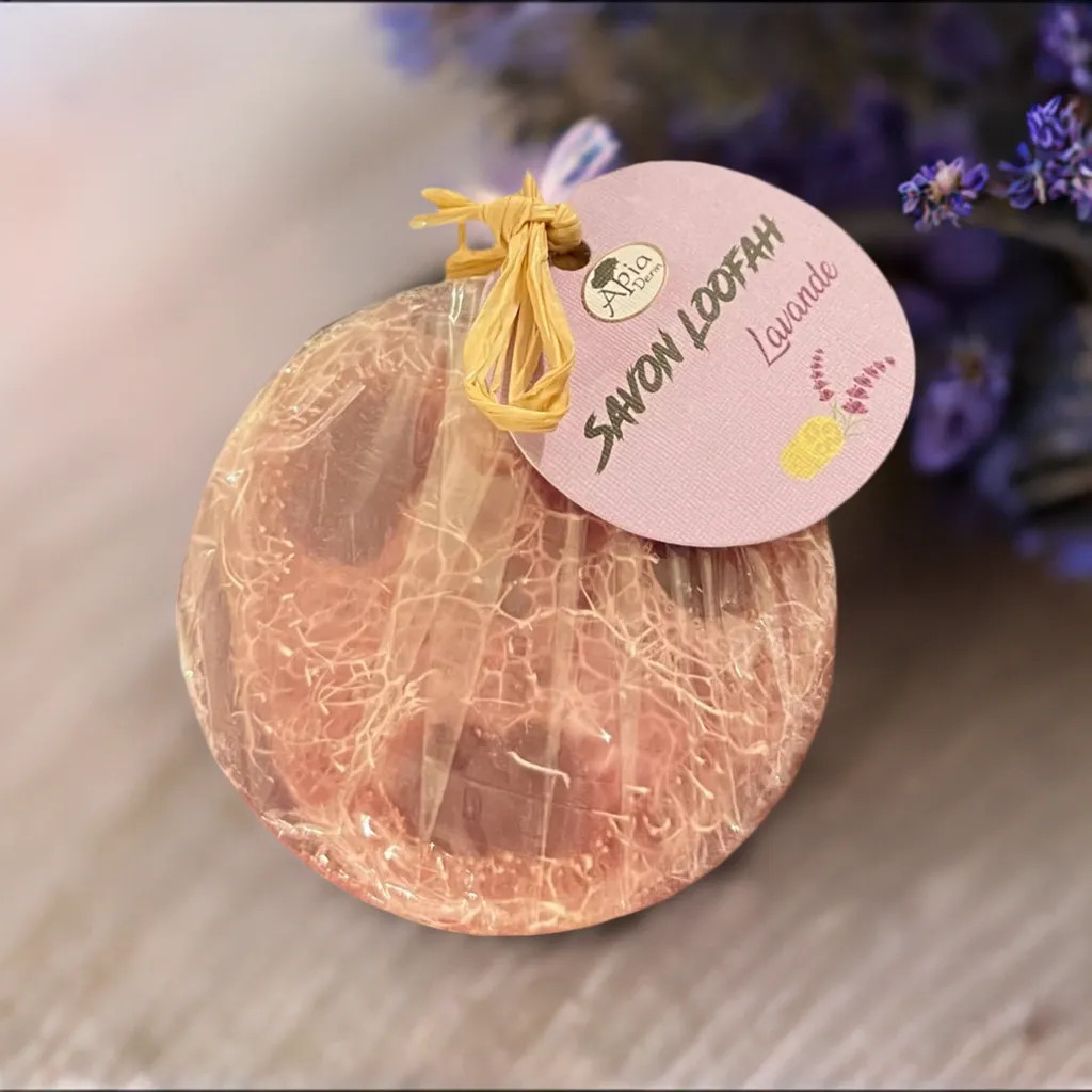 Lavender & Argan Loofah Soap- Made in Morocco -CP- 100g