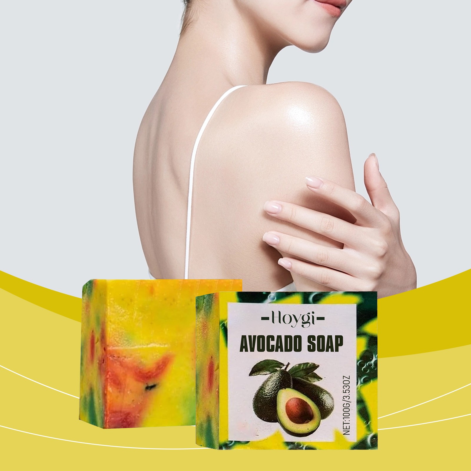 Avocado Body Soap Bar Gentle Moisturizing Cleansing Oil Control for Oily Skin